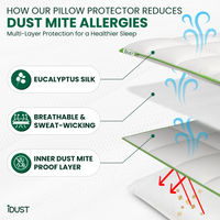 Anti Dust Mite Pillow Protectors (Set of 2) – Allergy Protection for Pillows
