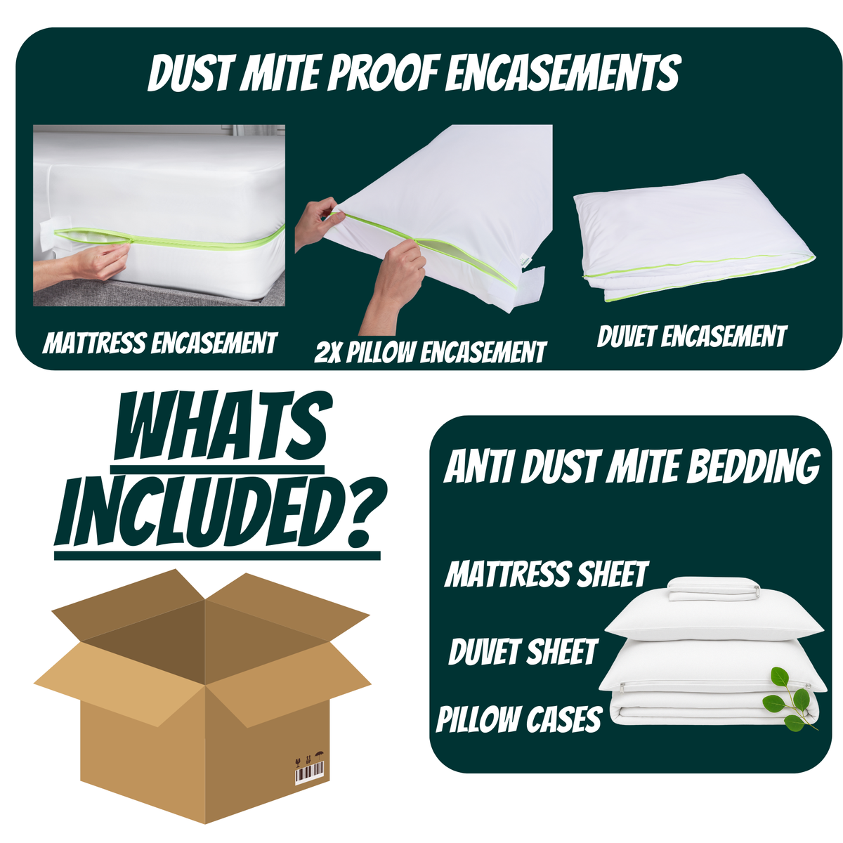 Complete Anti-Dust-Mite Protector & Bedding Set | Full Allergy Defence