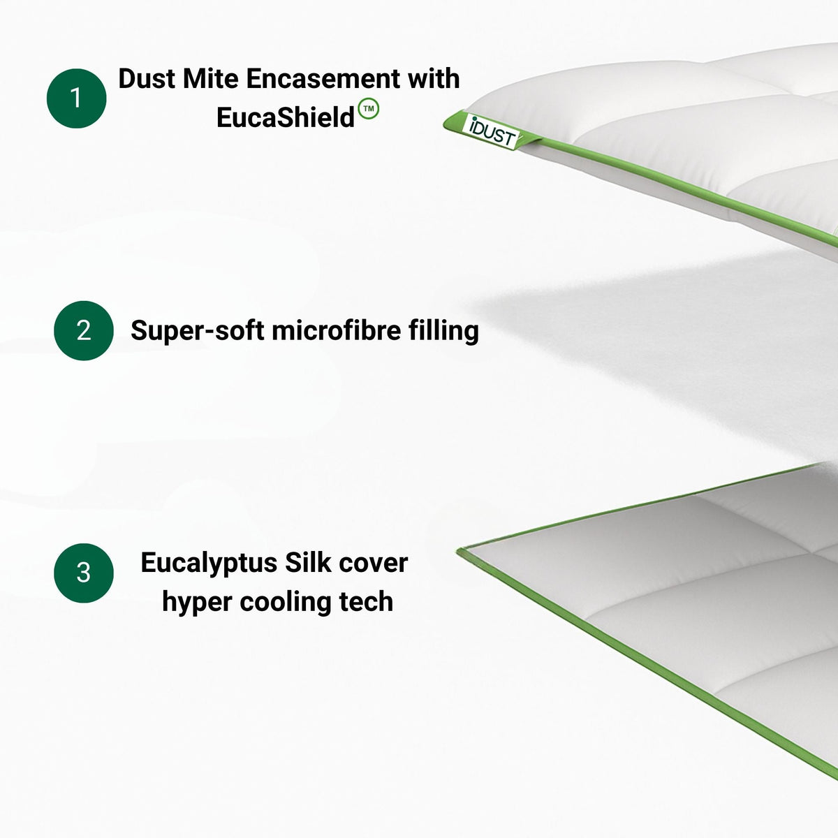 Eucalyptus Silk Duvet Inner with Built-In Dust Mite Protector – No Outer Cover Needed