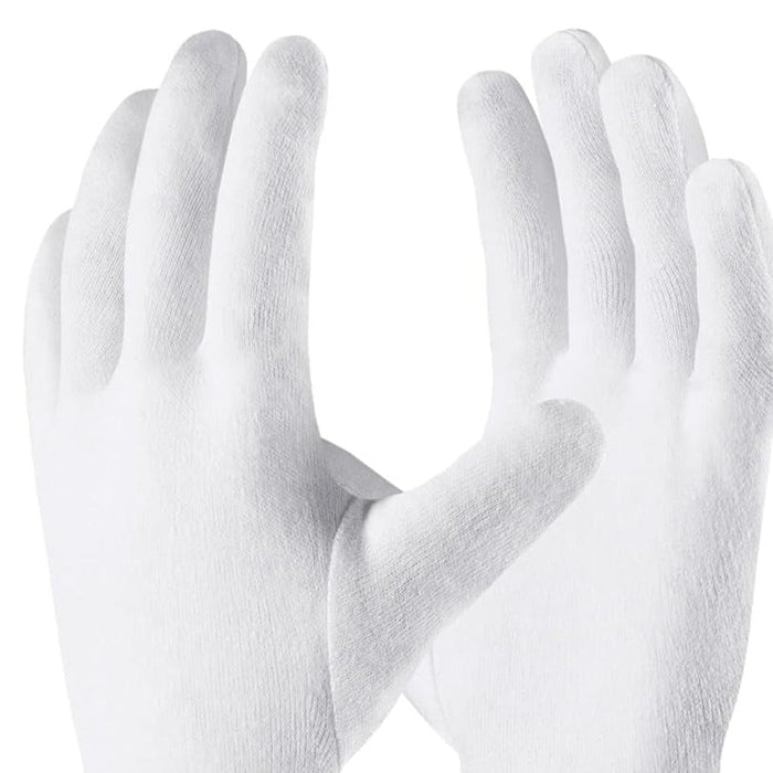 Cotton Gloves, 6 Pairs, Size Small