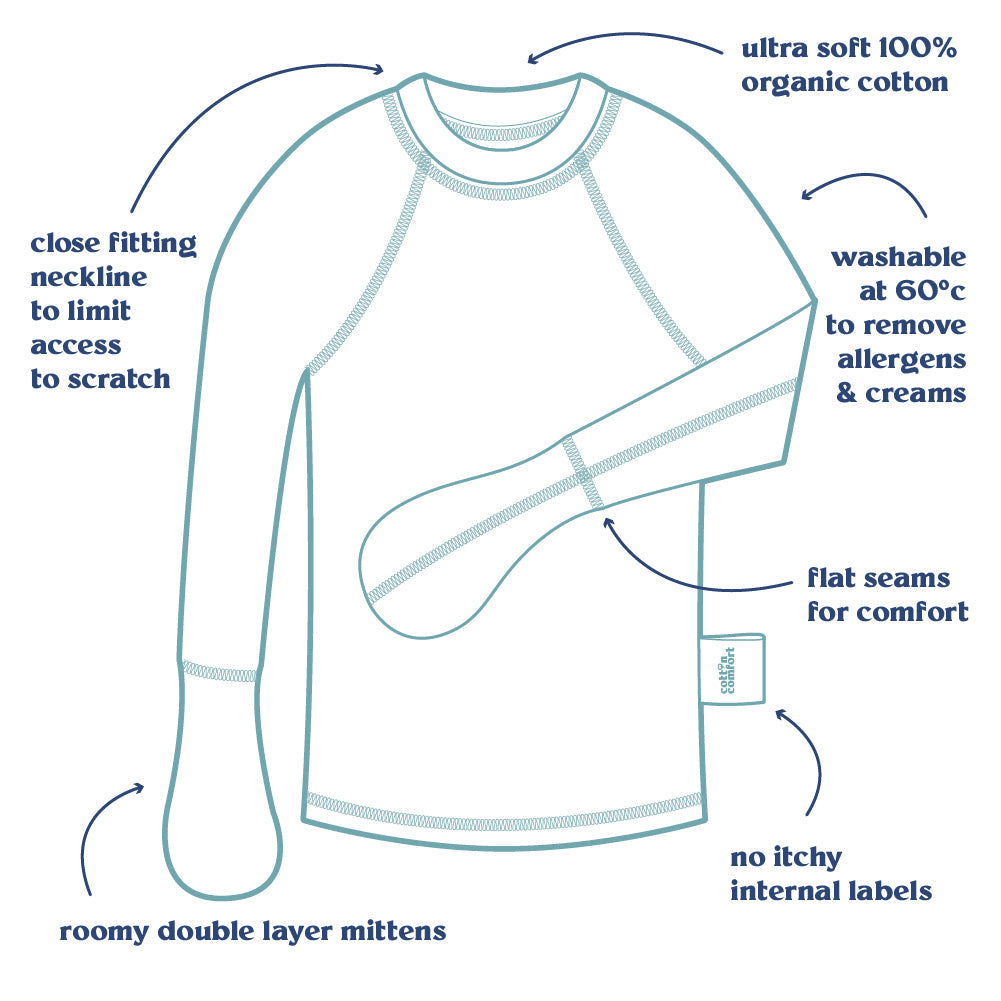 Eczema Scratch Mitten T Eco-Organic Pack Of 2 (5-14 yrs)