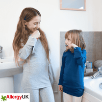 Eczema Scratch Mitten T Opening Hand - Kids - Soft Grey Marl/Navy Peony