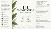 Vitamin B3 (Nicotinamide/Niacinamide) 500Mg 180 Tablets