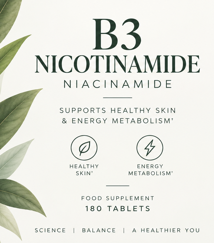 Vitamin B3 (Nicotinamide/Niacinamide) 500Mg 180 Tablets